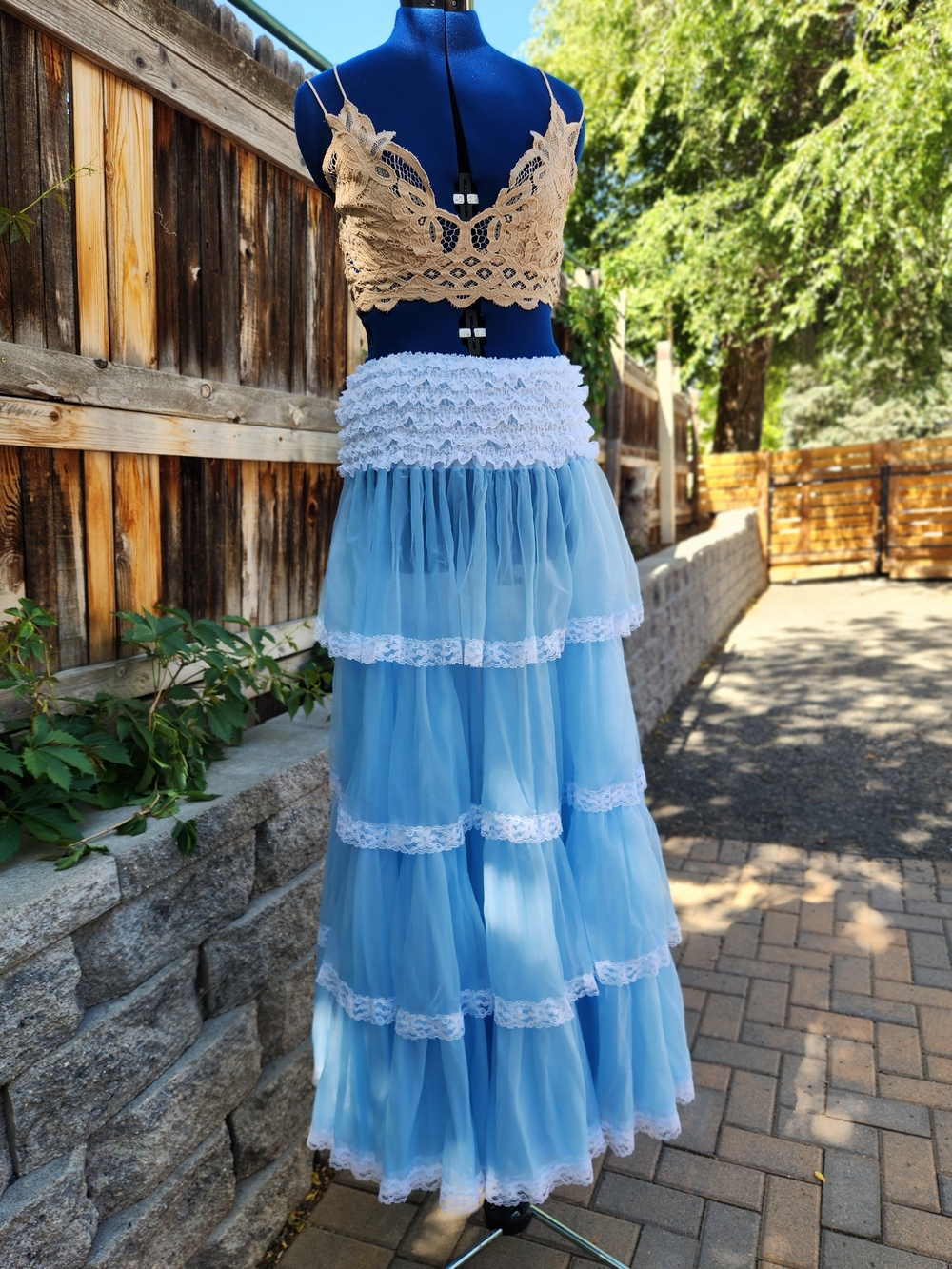 Vintage Sam's Tiered Chiffon Maxi Skirt Fairycore Size M